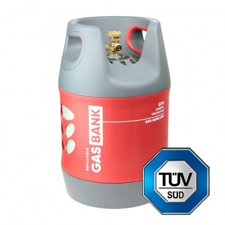 GasBank SINGLE 7.5 kg - LPG Refillable bottle – DIN (G12 KLF) Inlet/Outlet
