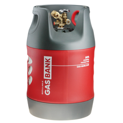 GasBank DUO 7,5 kg Light Composite Caravan Bottle with inlet and outlet, no level gauge