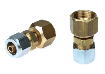 3/4" UNF JIC to 8mm FARO Polypipe Swivel Connector